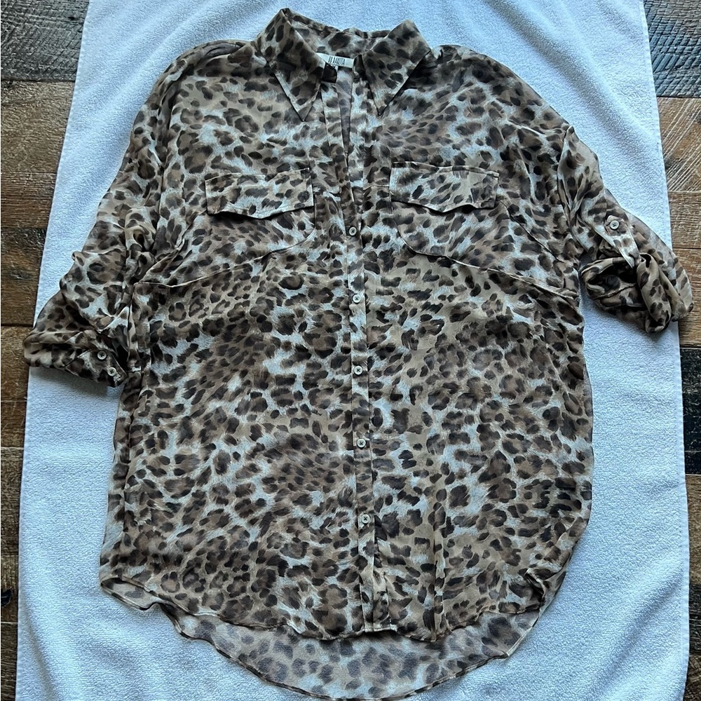 BB Dakota sheer leopard print top